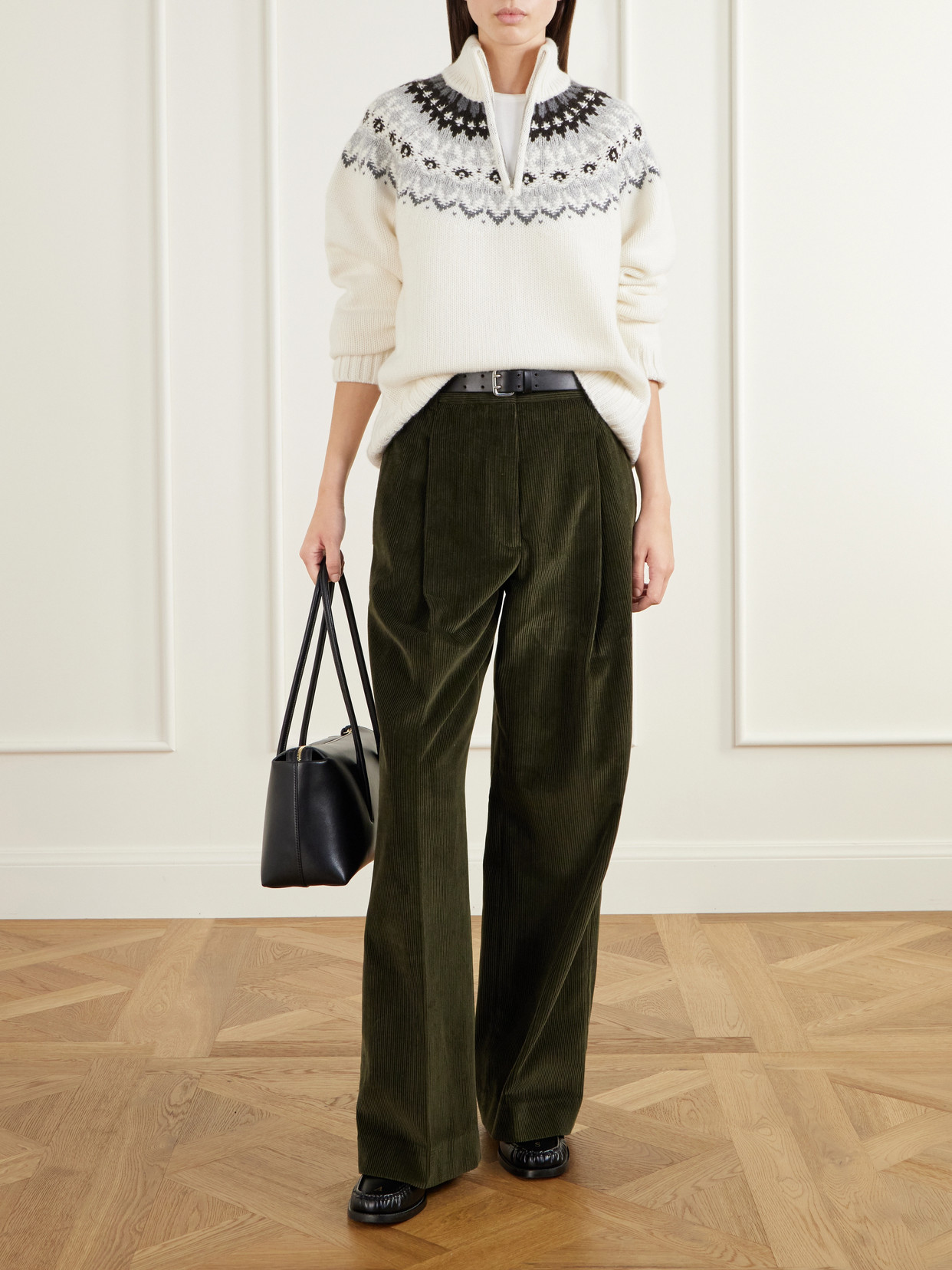 Saint Gervais Fair Isle Cashmere Half-Zip Sweater