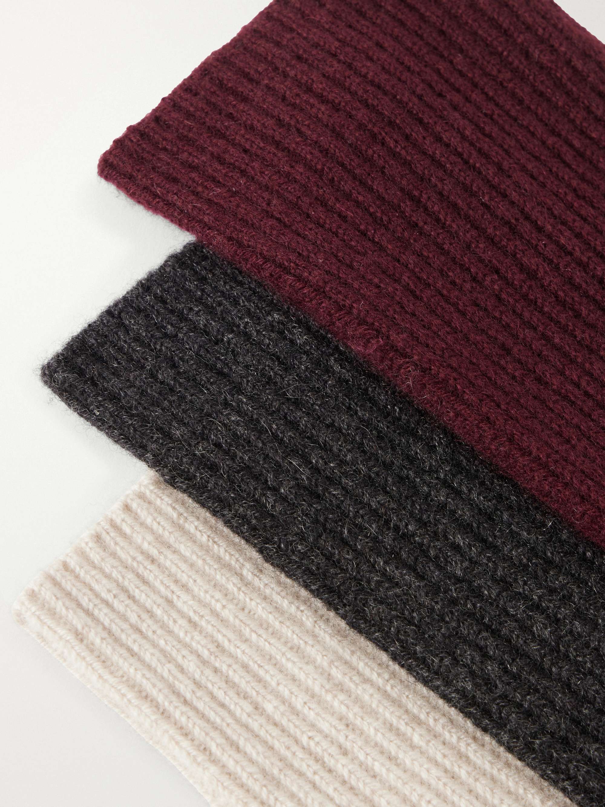 ARCH4 Lucia set of three ribbed baby goat cashmere socks