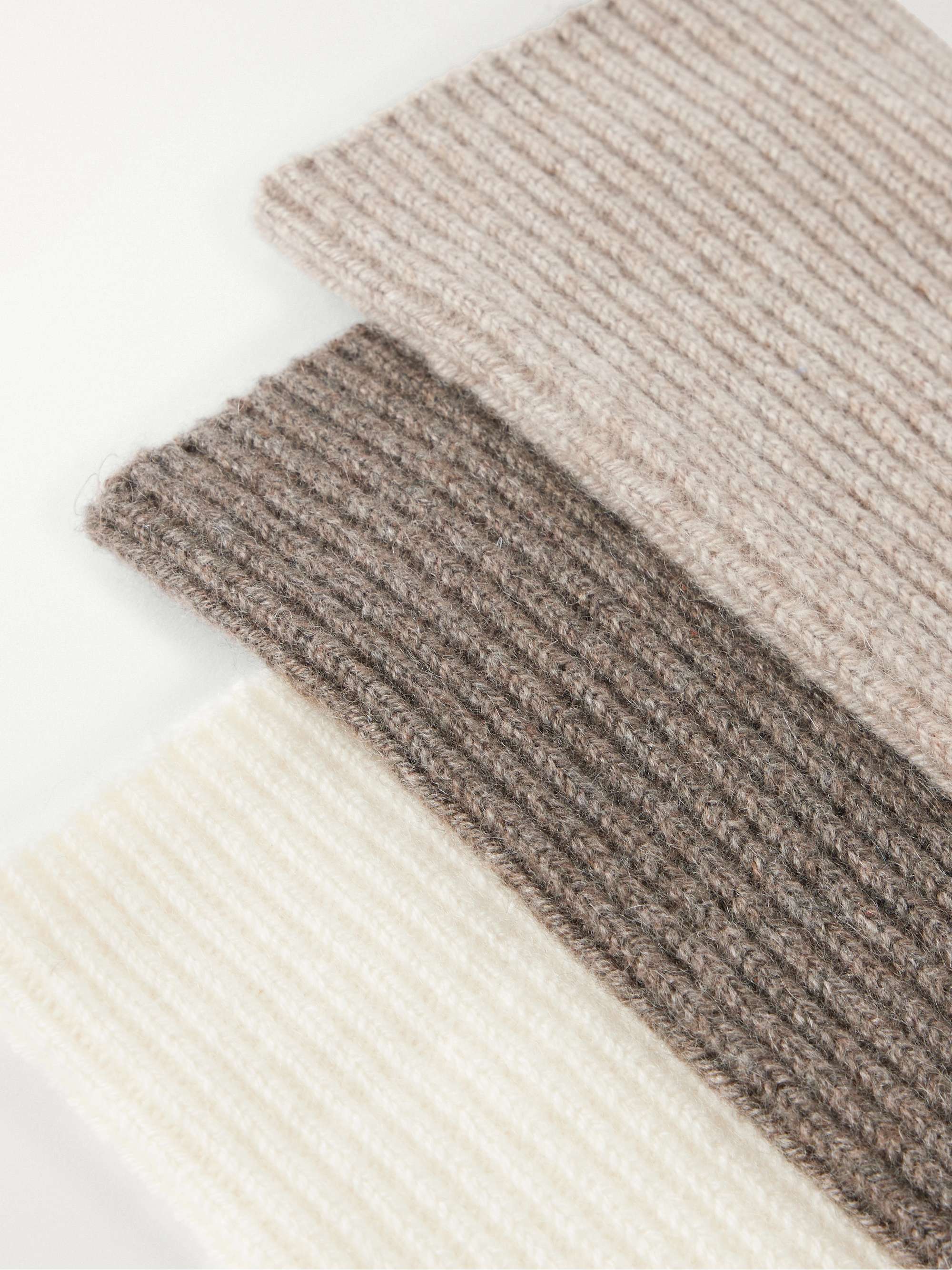 ARCH4 Lucia set of three ribbed baby goat cashmere socks