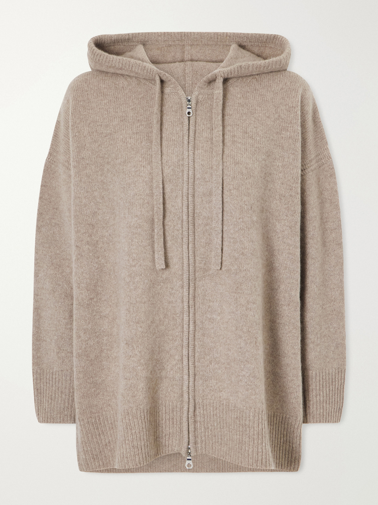 Arch4 Isolde Hooded Cashmere Zip-up Cardigan In Neutrals