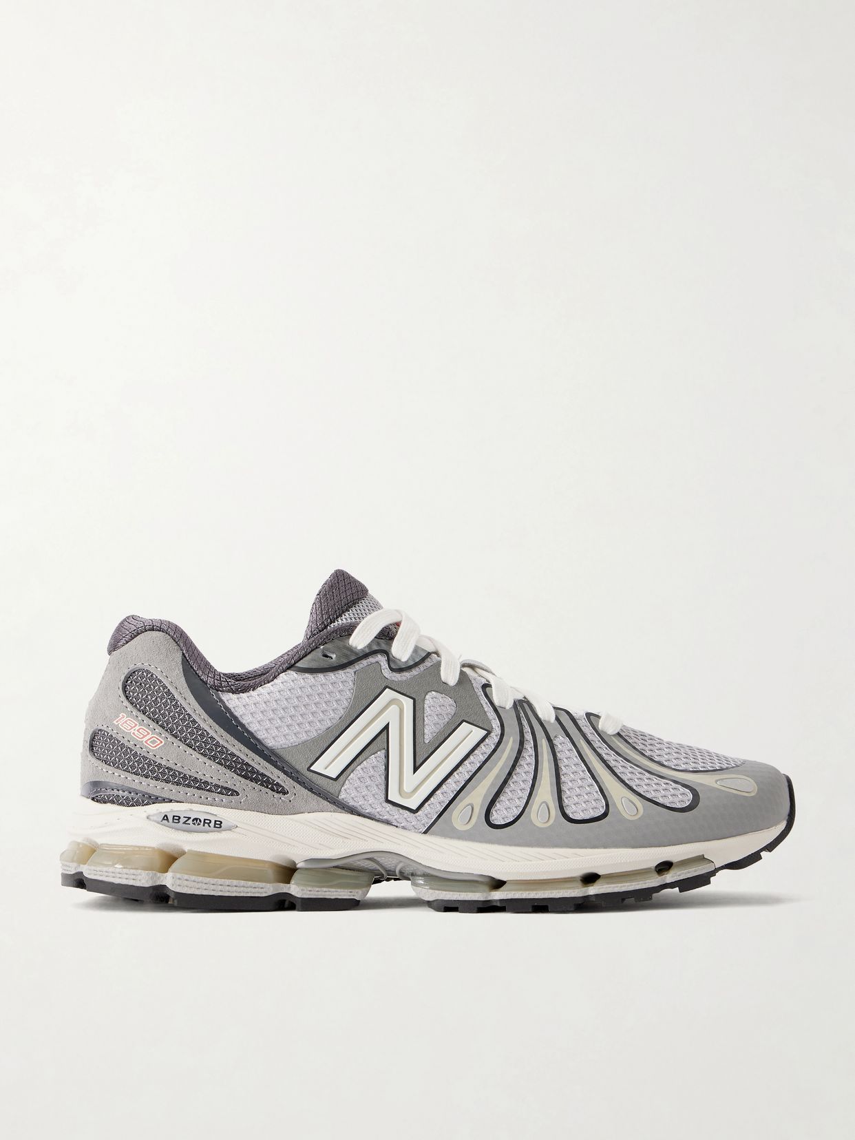 abzorb 1890 suede trimmed mesh sneakers