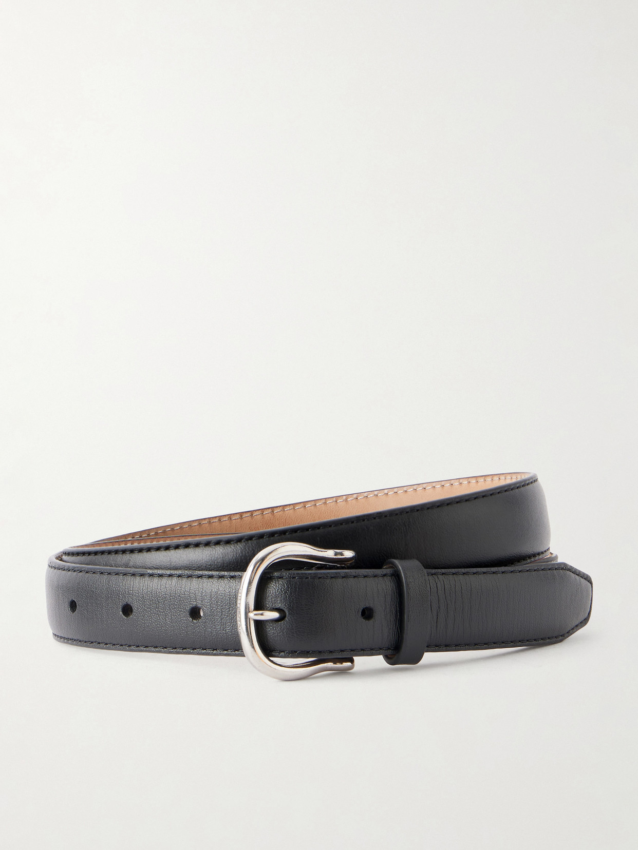 Nili Lotan Sloane Leather Belt In Black