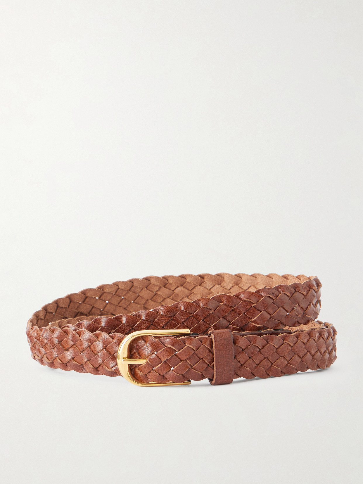 Nili Lotan Braided Jane Leather Belt In Brown