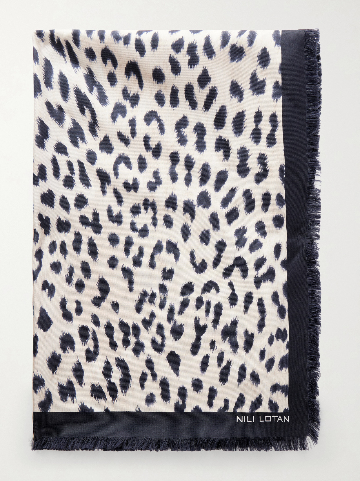 Nili Lotan Savanna Leopard-print Silk Scarf In Animal Print