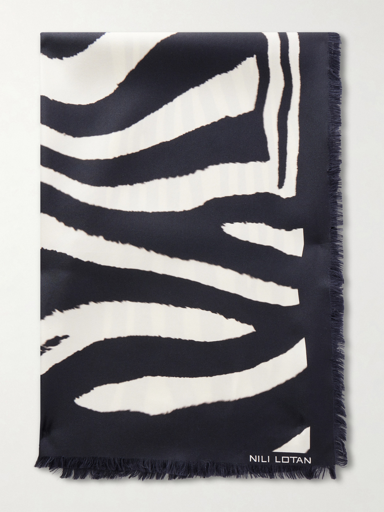 Nili Lotan Zebra-print Silk Scarf In Animal Print