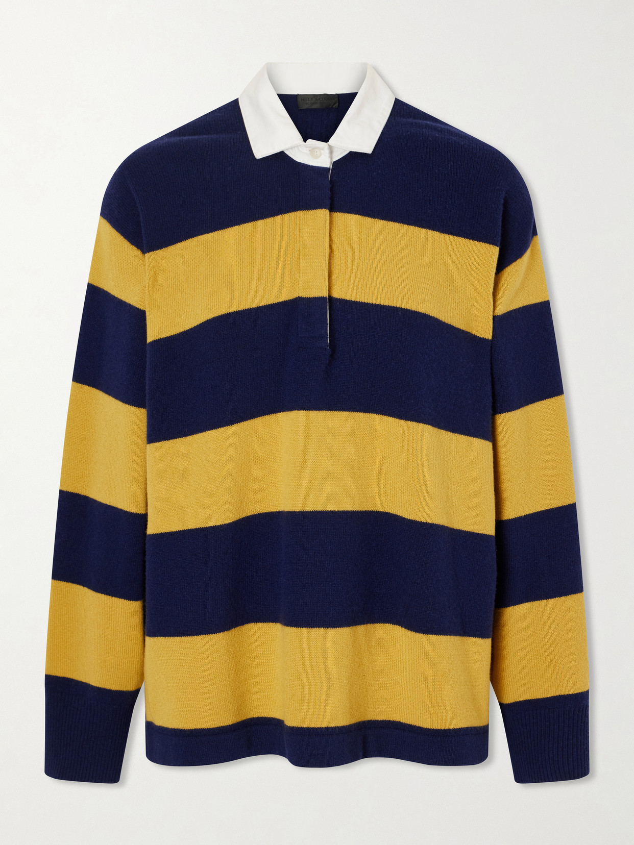 Nili Lotan Rashida Striped Wool And Cashmere-blend Polo Sweater In Multi