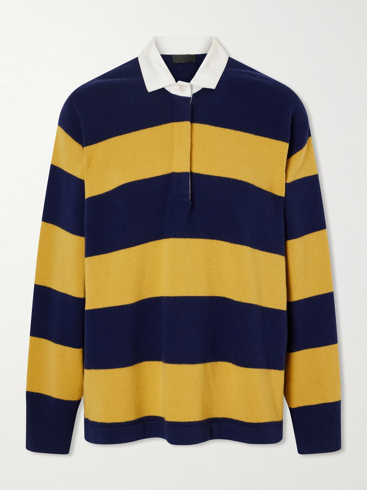 rashida striped wool and cashmere blend polo sweater