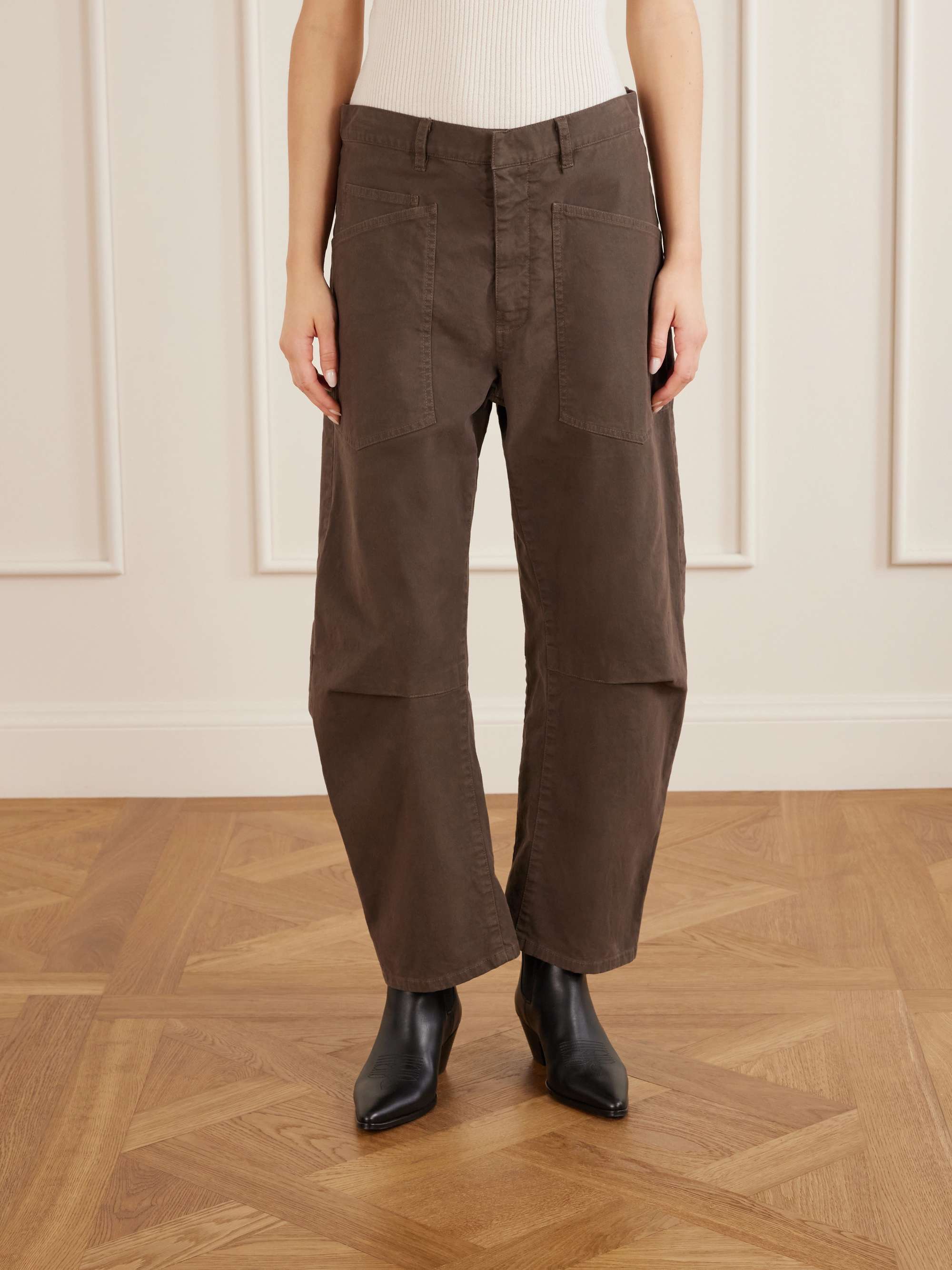 NILI LOTAN Shon cotton-blend twill tapered pants