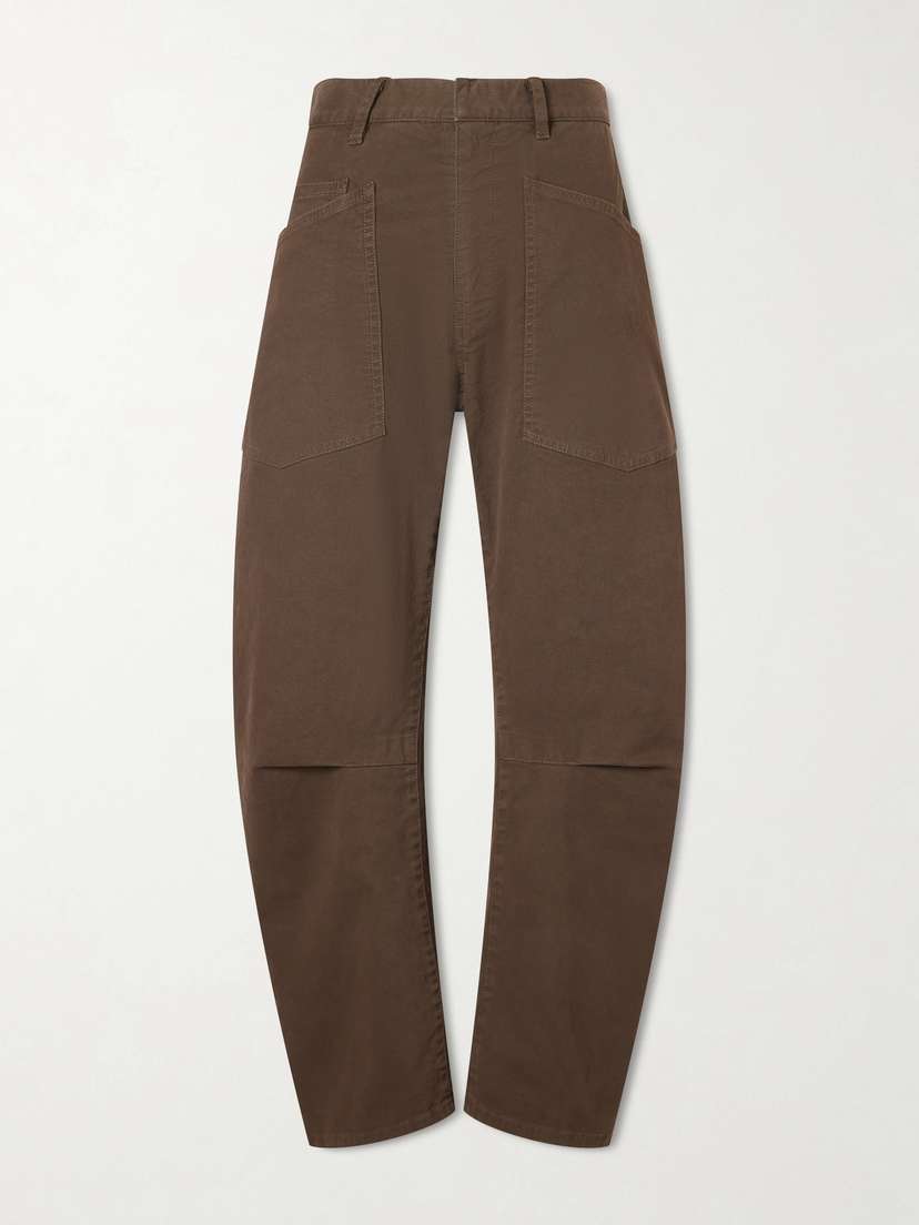 Nili Lotan Shon Cotton-blend Twill Tapered Pants
