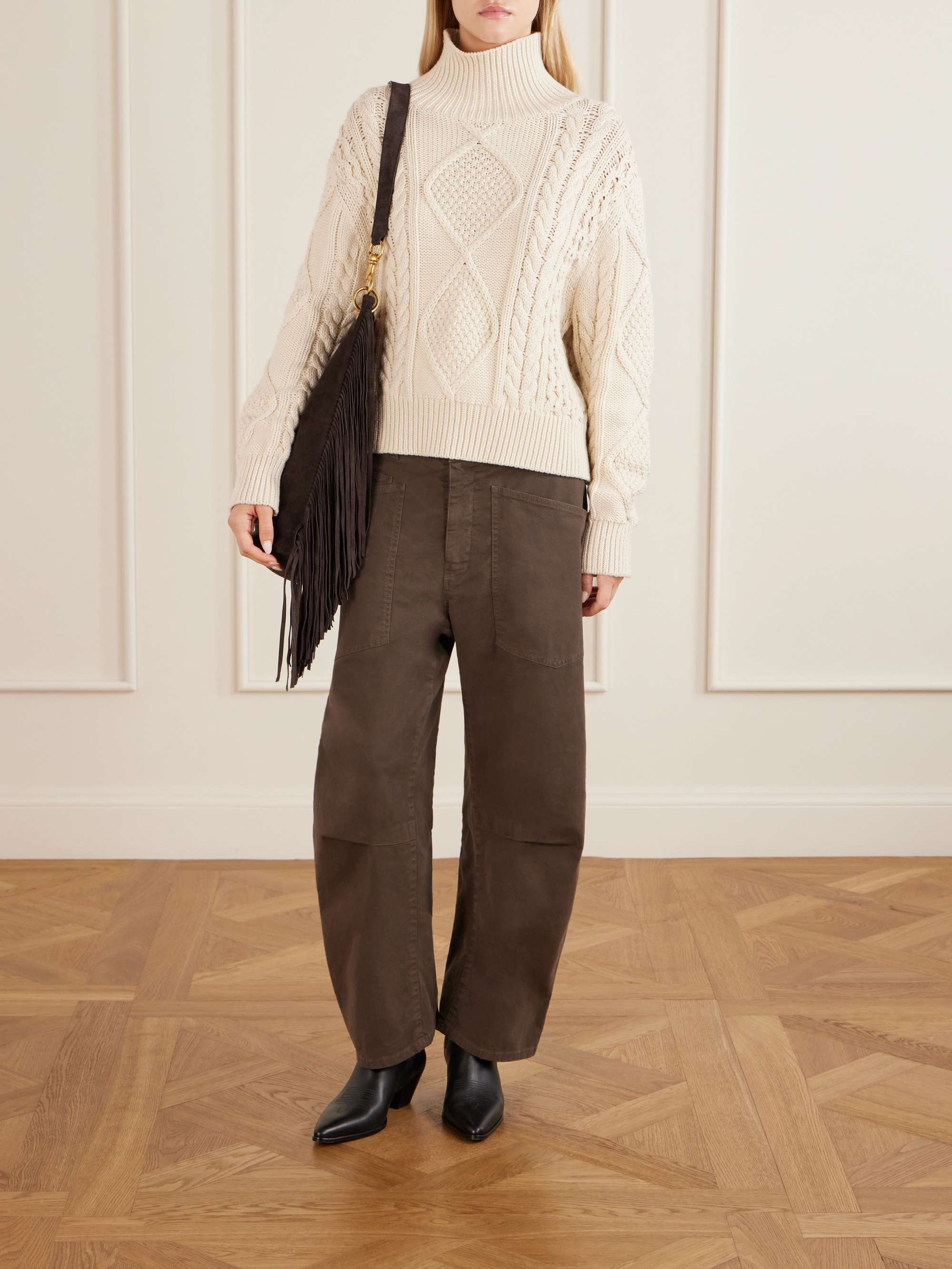 NILI LOTAN Shon cotton-blend twill tapered pants