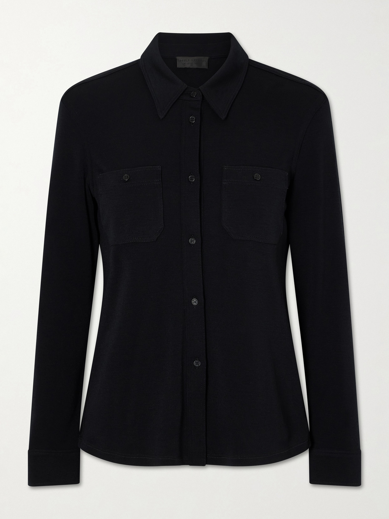 Nili Lotan Ibra Wool Shirt In Black