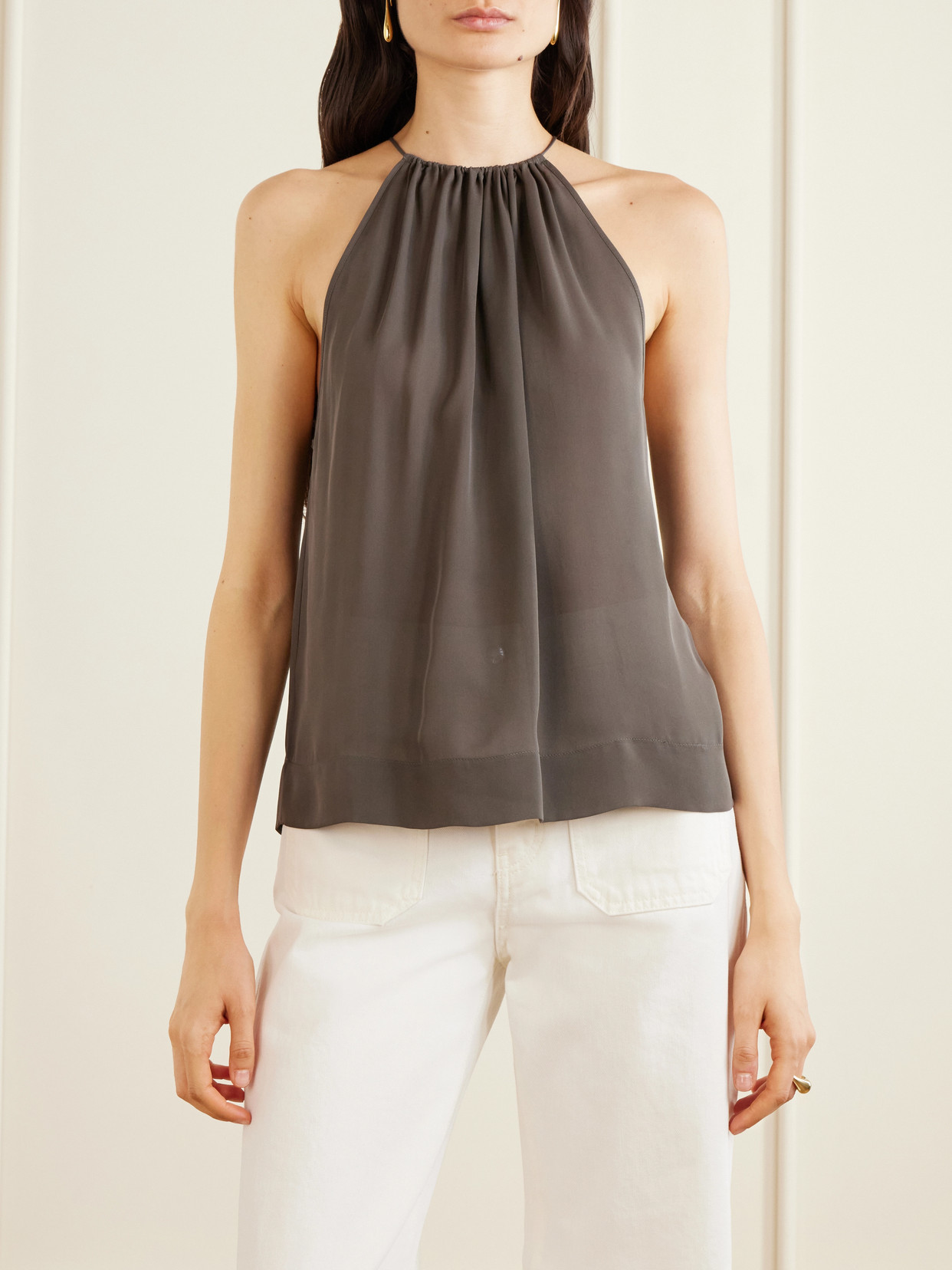 Nikki Silk Halterneck Tank