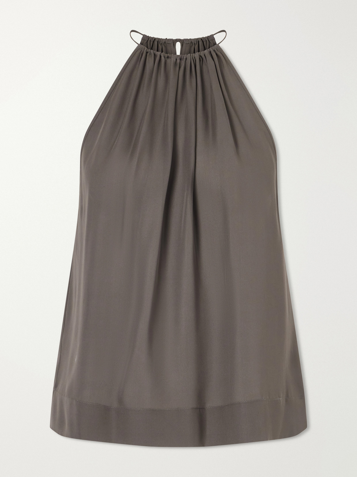 Nili Lotan Nikki Silk Halterneck Tank In Gray