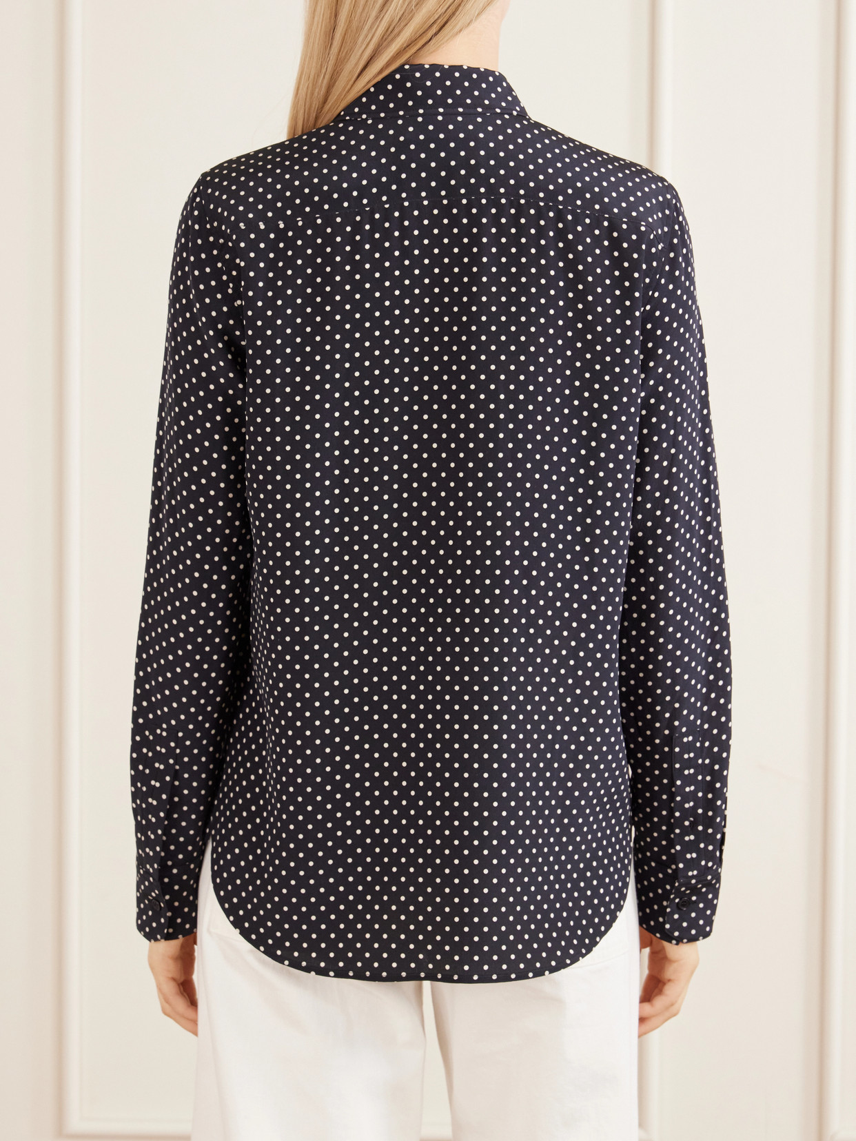 Gaia Polka-Dot Silk-Crepe De Chine Shirt