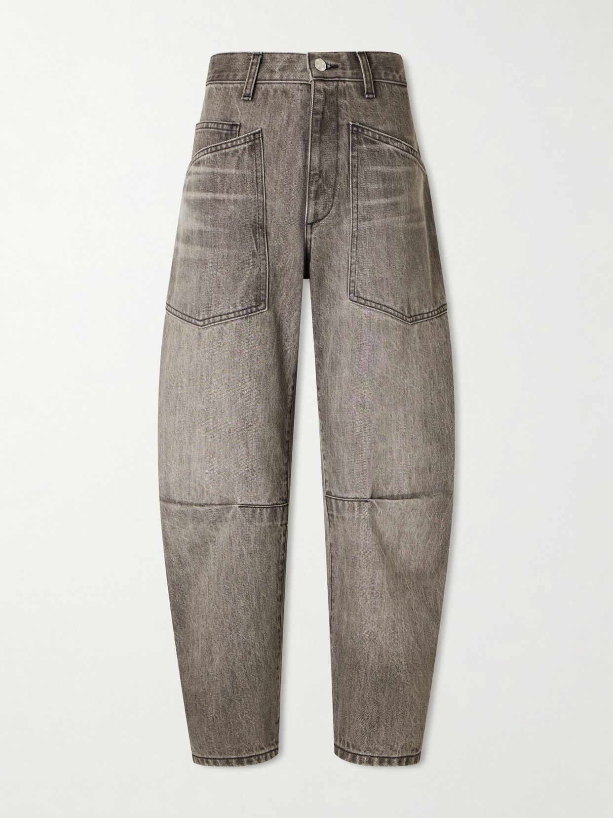 shon mid rise barrel leg jeans