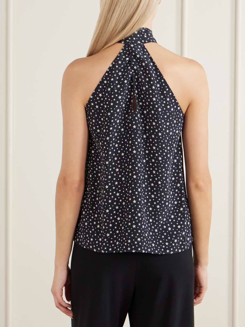Nili Lotan Alla Polka-star Halterneck Silk Blouse | Thumbnail 4 Nili Lotan Alla Polka-star Halterneck Silk Blouse | Thumbnail 4