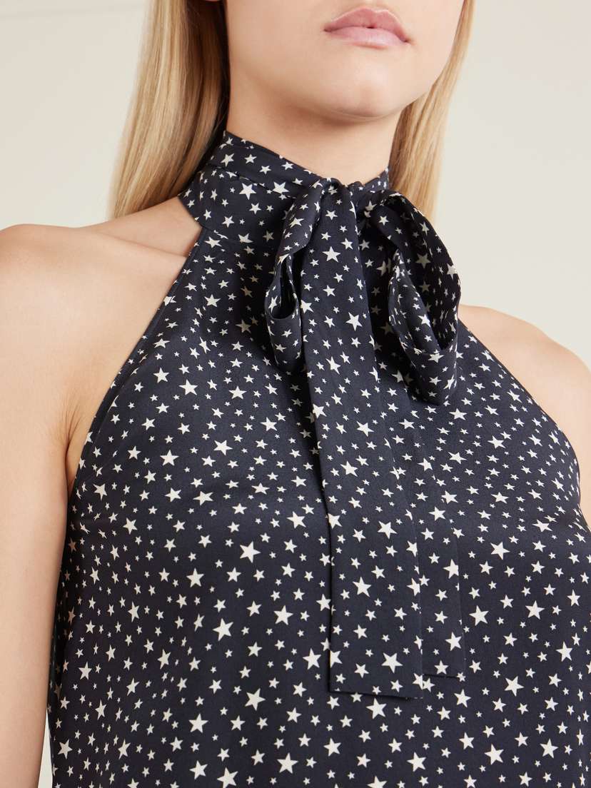 Nili Lotan Alla Polka-star Halterneck Silk Blouse | Thumbnail 5 Nili Lotan Alla Polka-star Halterneck Silk Blouse | Thumbnail 5