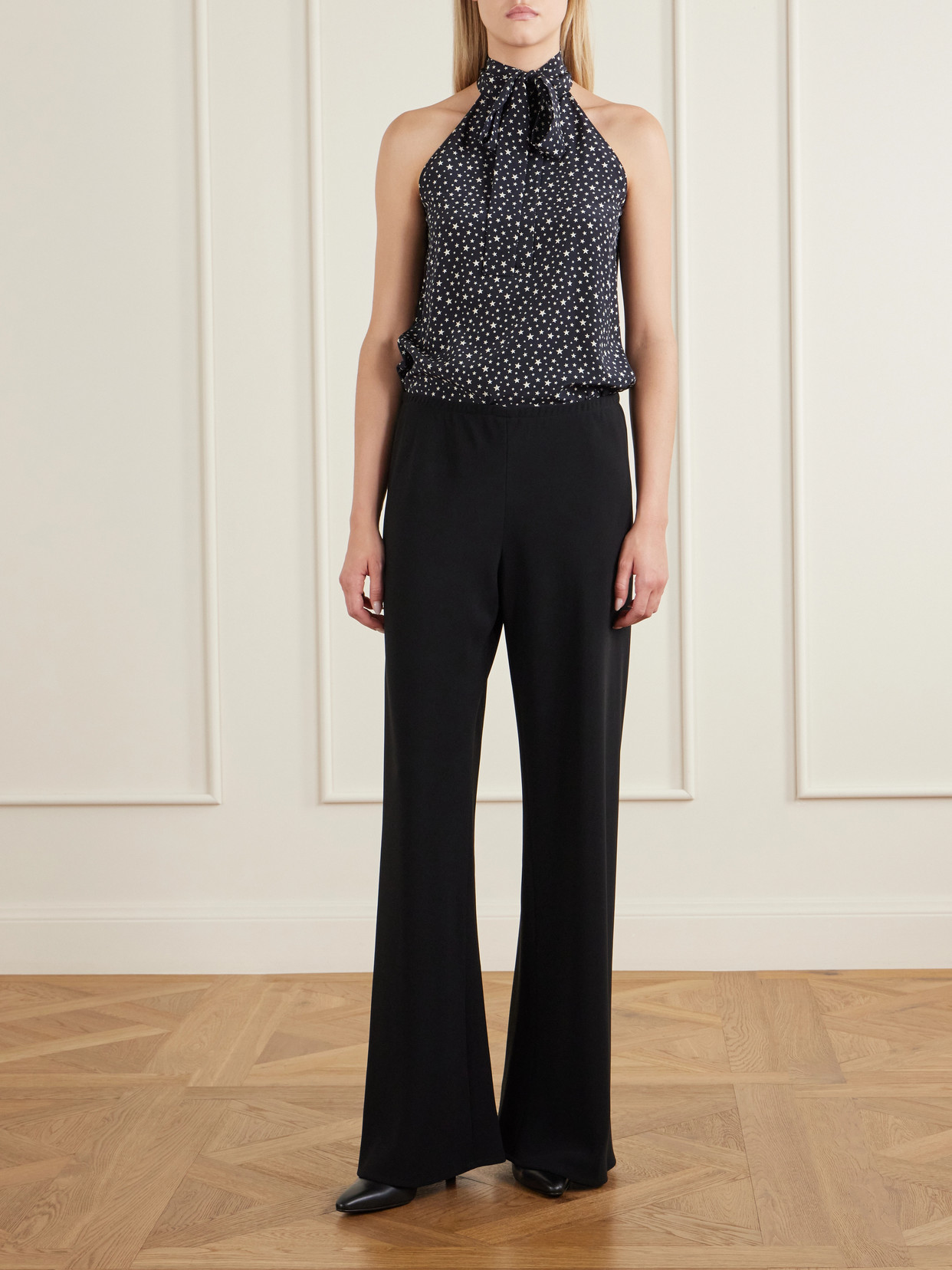 Alla Polka-Star Halterneck Blouse