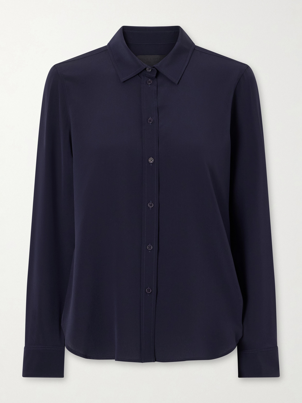 Nili Lotan Gaia Crepe De Chine Shirt In Blue