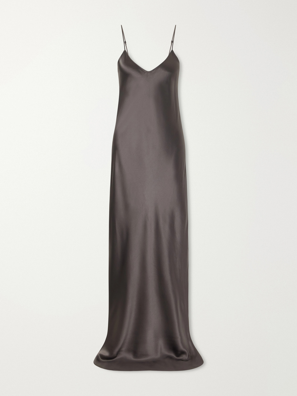 Nili Lotan Cami Silk-charmeuse Gown In Gray