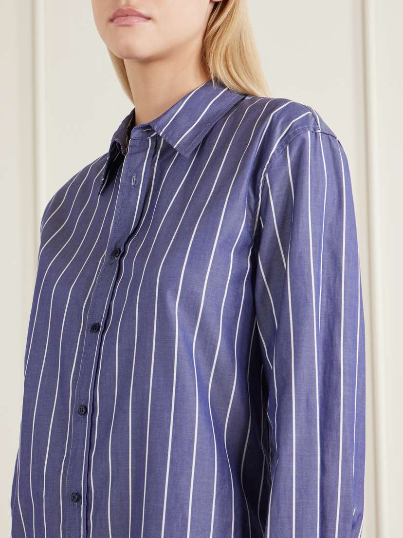 Nili Lotan Raphael Classic Stripped Cotton Shirt | Thumbnail 5