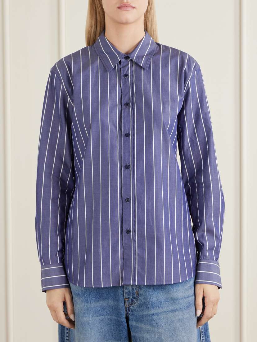 Nili Lotan Raphael Classic Stripped Cotton Shirt | Thumbnail 3