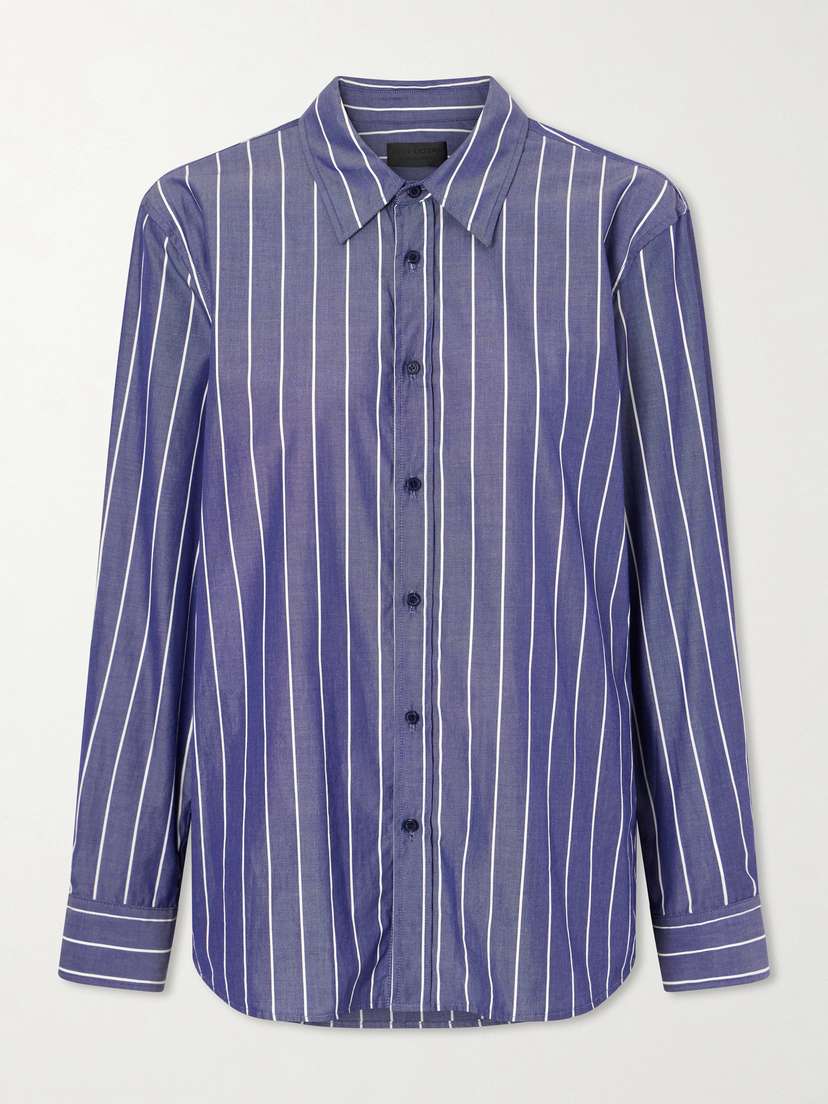 Nili Lotan Raphael Classic Stripped Cotton Shirt - Women's Clothing