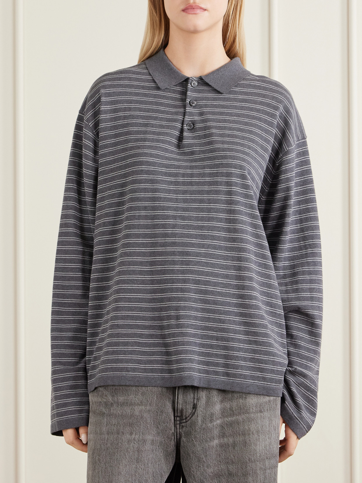 Foley Stripe Cotton Polo