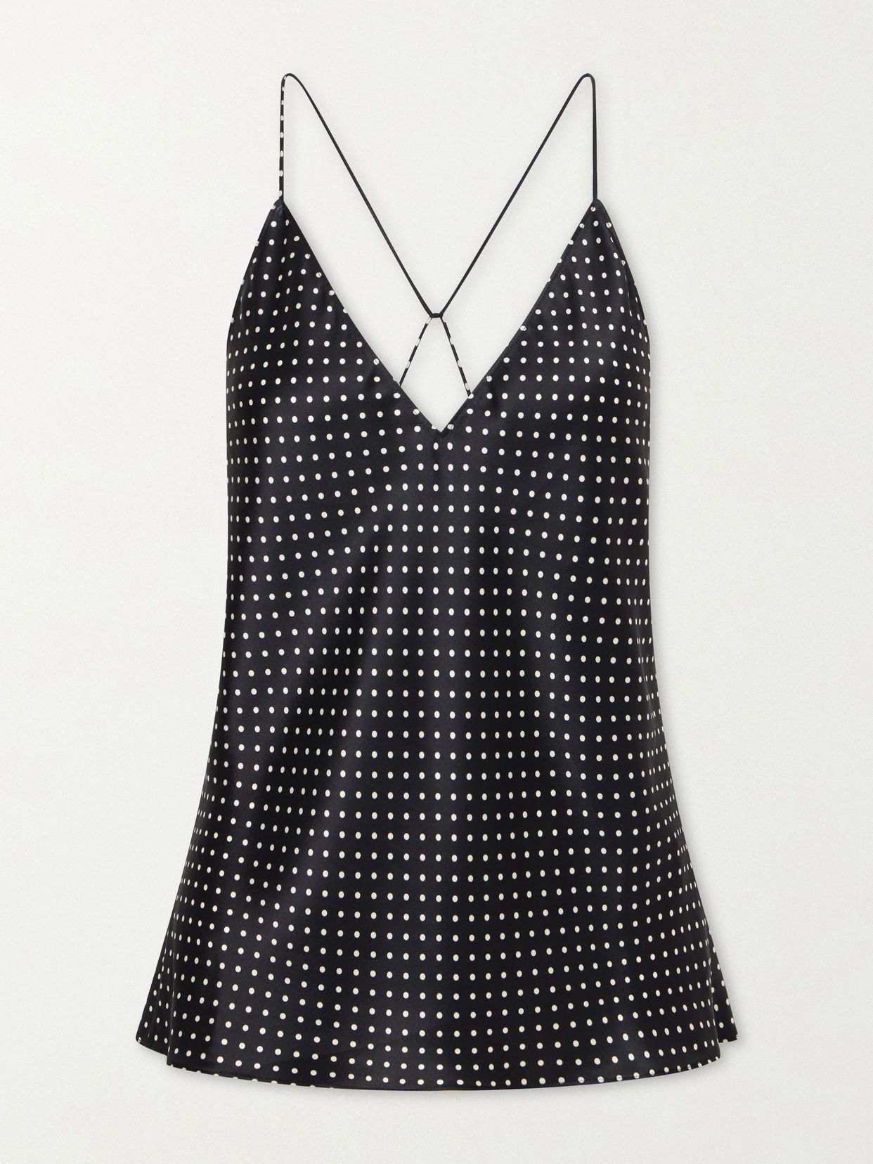 emile polka dot silk satin cami