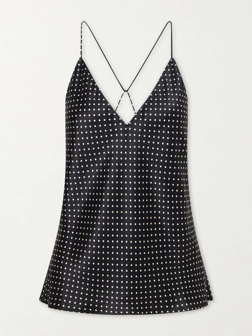 Nili Lotan Emile Polka-dot Silk-satin Camisole - Women's Clothing