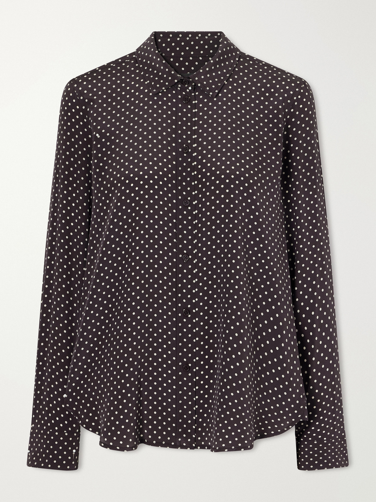 Nili Lotan Gaia Polk-dot Silk-crepe De Chine Shirt In Blue