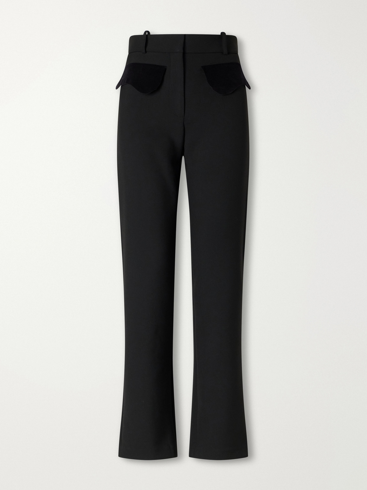 D'estree Tina Gallie Crepe Straight-leg Pants In Black