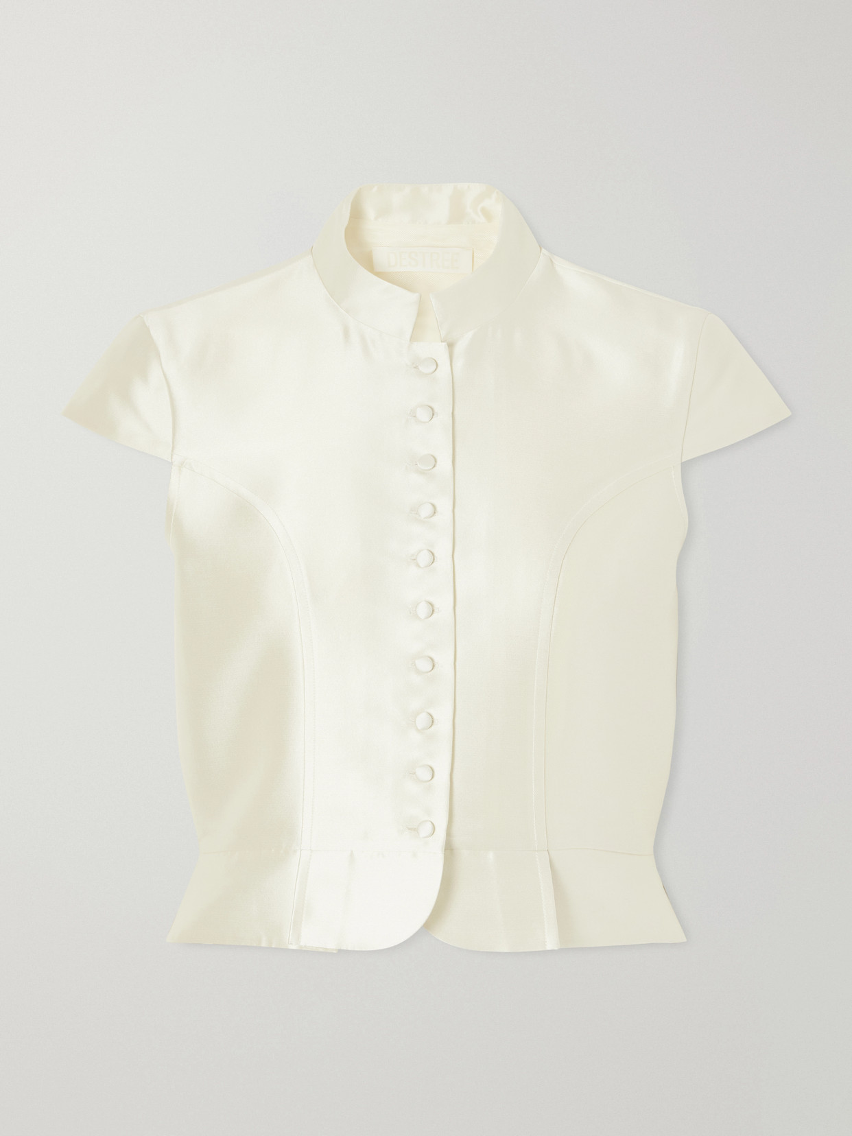 D'estree Amoako Summer Satin Blouse In White