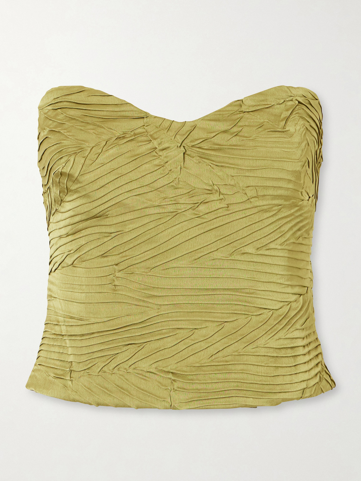 Ulla Johnson Heleen Cropped Satin Tank In Green