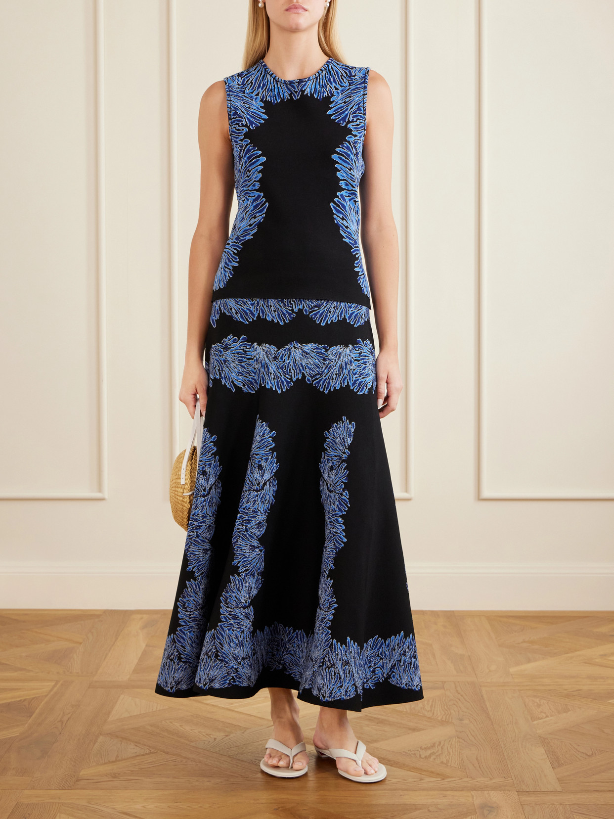 Ulla Johnson Aylin Knitted Jacquard Tank Top In Blue