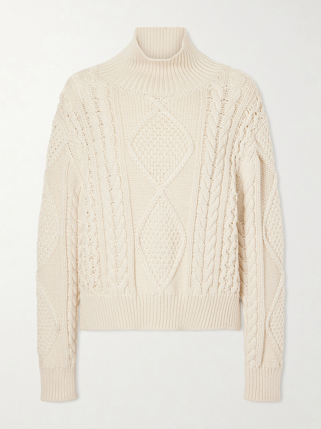 Nili Lotan Kimmi Knitted Cotton And Cashmere-blend Sweater In Neutral