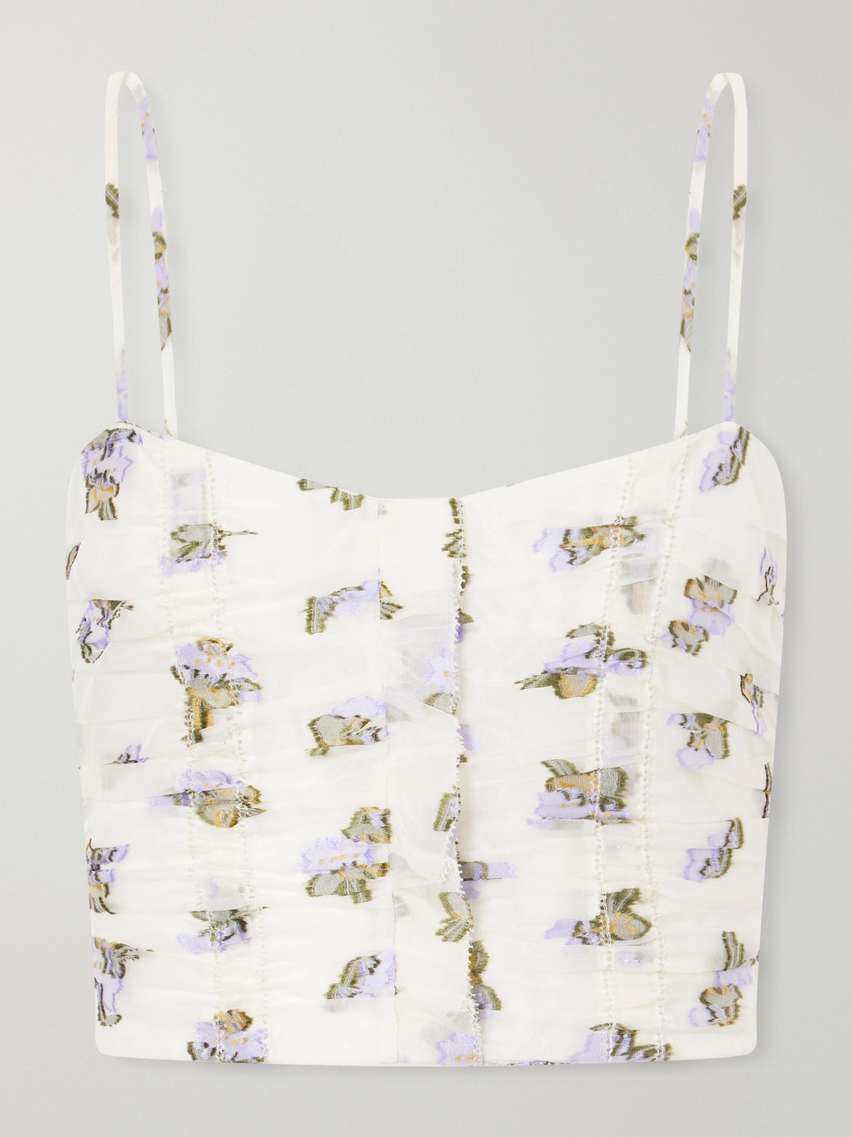 Ulla Johnson Fil Coupé-trimmed Mulberry Silk-blend Organza Bustier Top In White