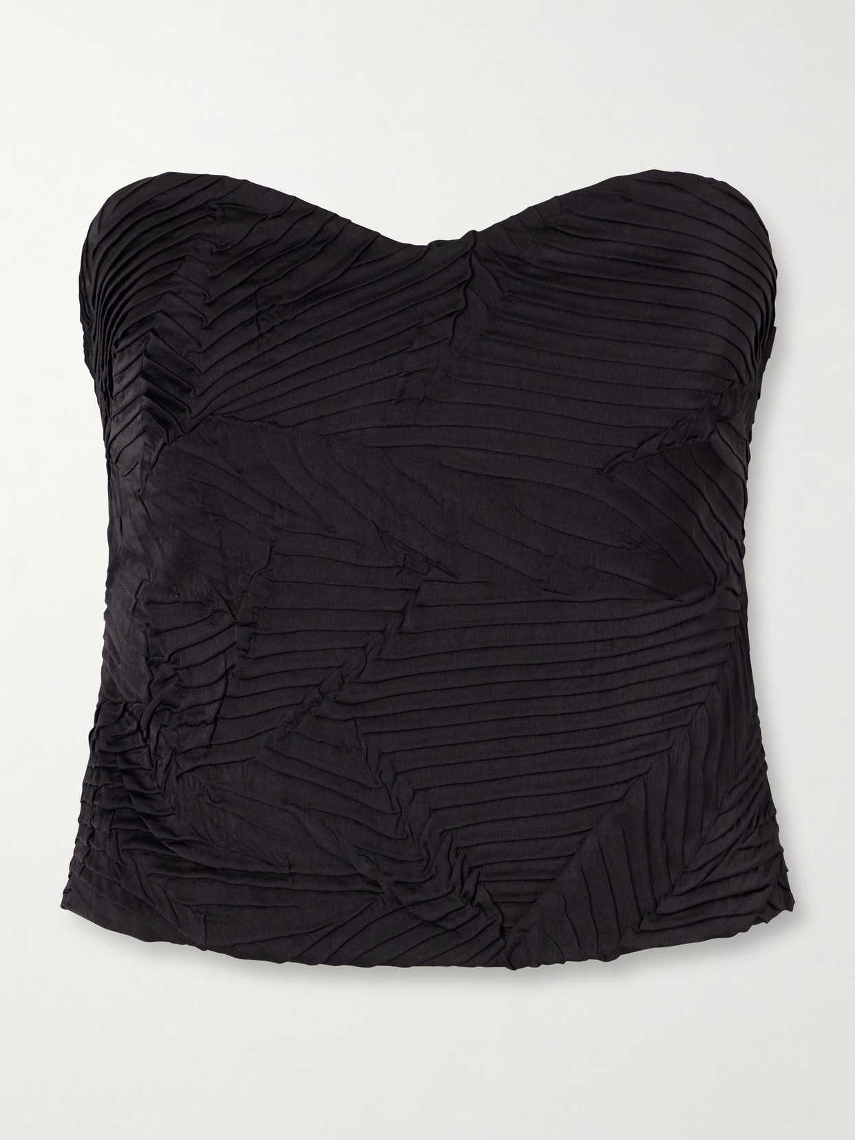 Ulla Johnson Heleen Cropped Satin Tank In Black