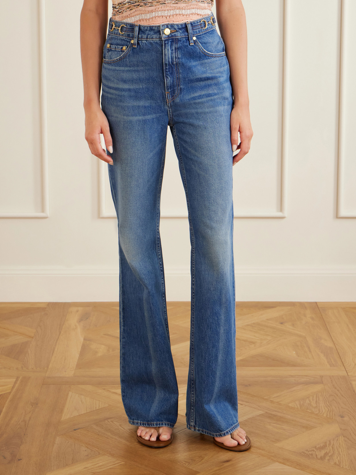 The Colette Embellished High-Rise Straight-Leg Jeans