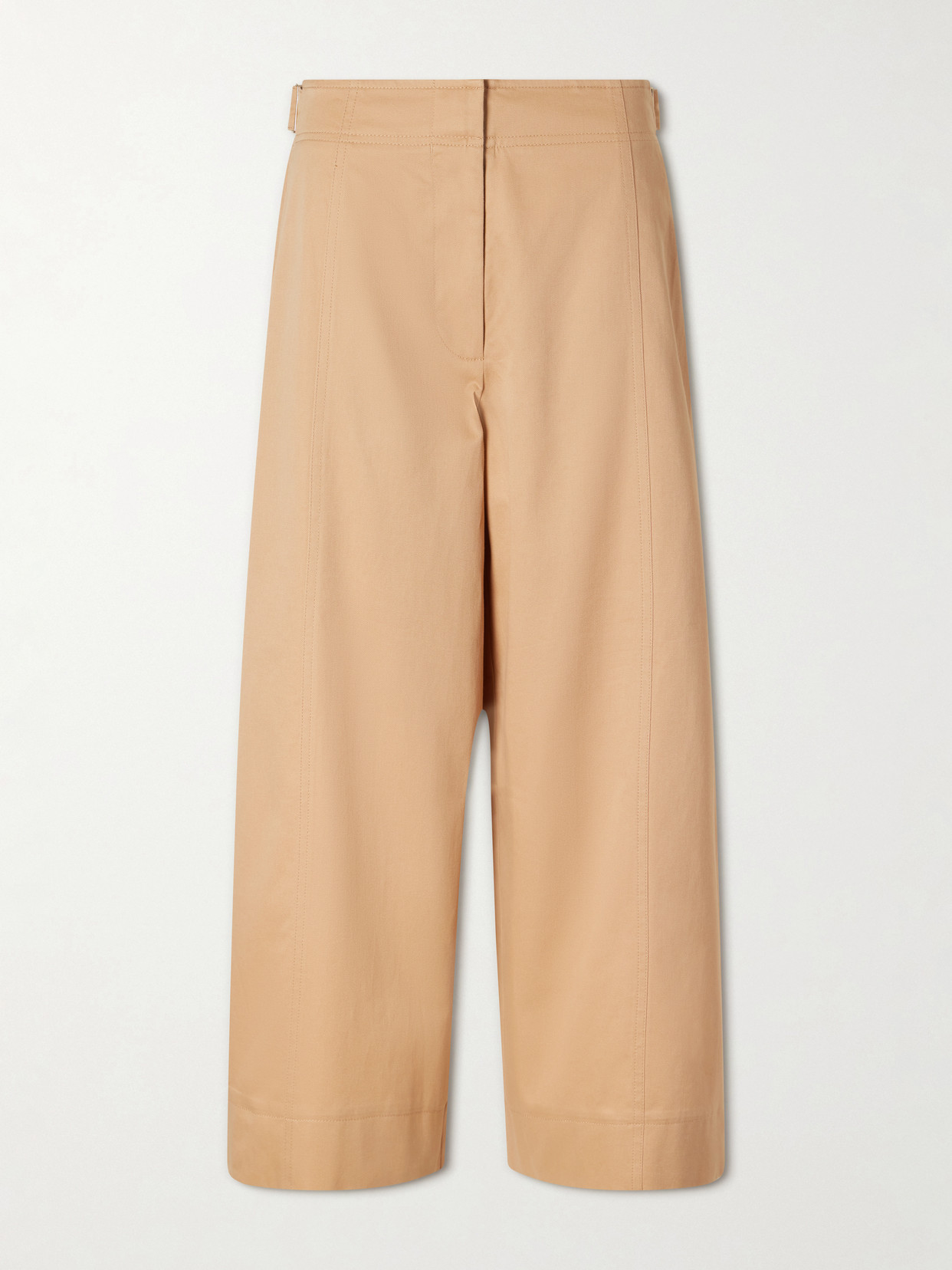 Ulla Johnson Sascha Cotton-twill Wide-leg Cropped Pants In Neutrals