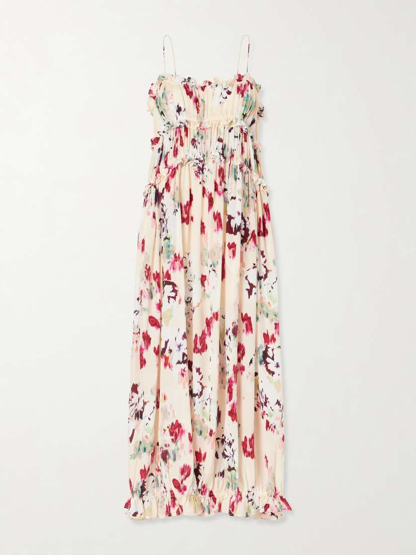 Ulla Johnson Clove Floral-print Ruched Silk Maxi Dress | Thumbnail 5 Ulla Johnson Clove Floral-print Ruched Silk Maxi Dress | Thumbnail 5