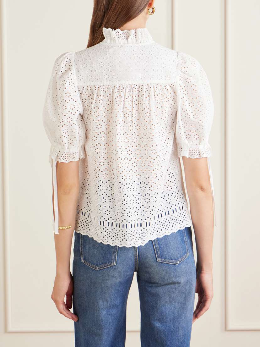 Ulla Johnson Alouette Cotton-blend Broderie Anglaise Shirt | Thumbnail 4