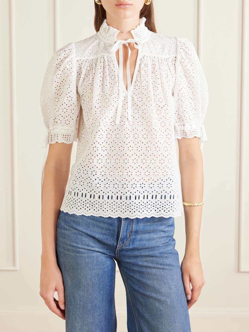 Ulla Johnson Alouette Cotton-blend Broderie Anglaise Shirt | Thumbnail 3