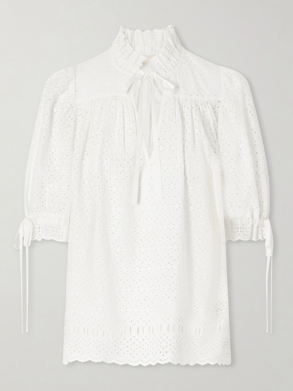 Ulla Johnson Alouette Cotton-blend Broderie Anglaise Shirt In White