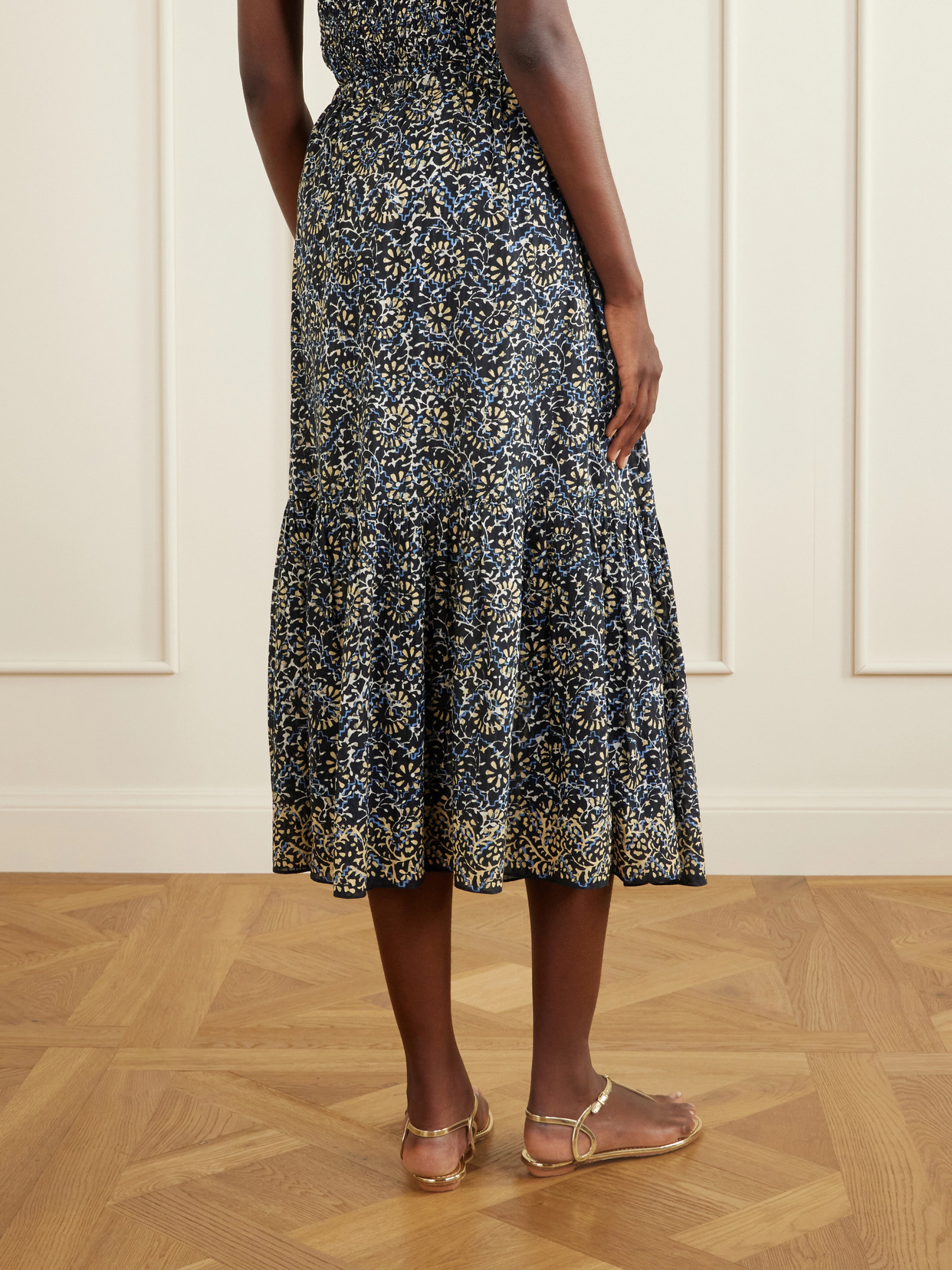 Olina Printed Cotton-Blend Midi