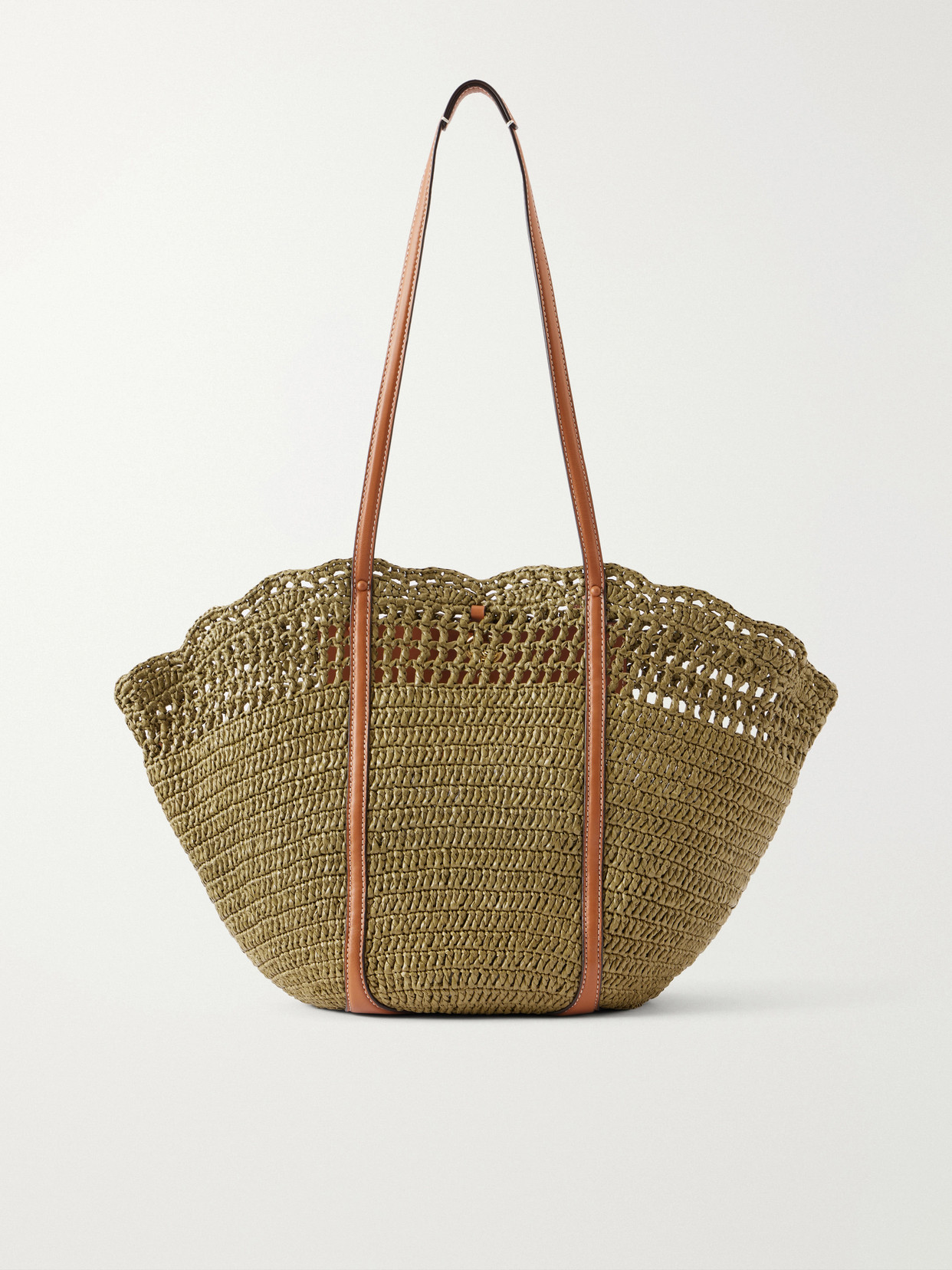 Ulla Johnson Marina Leather-trimmed Raffia Tote In Unknown