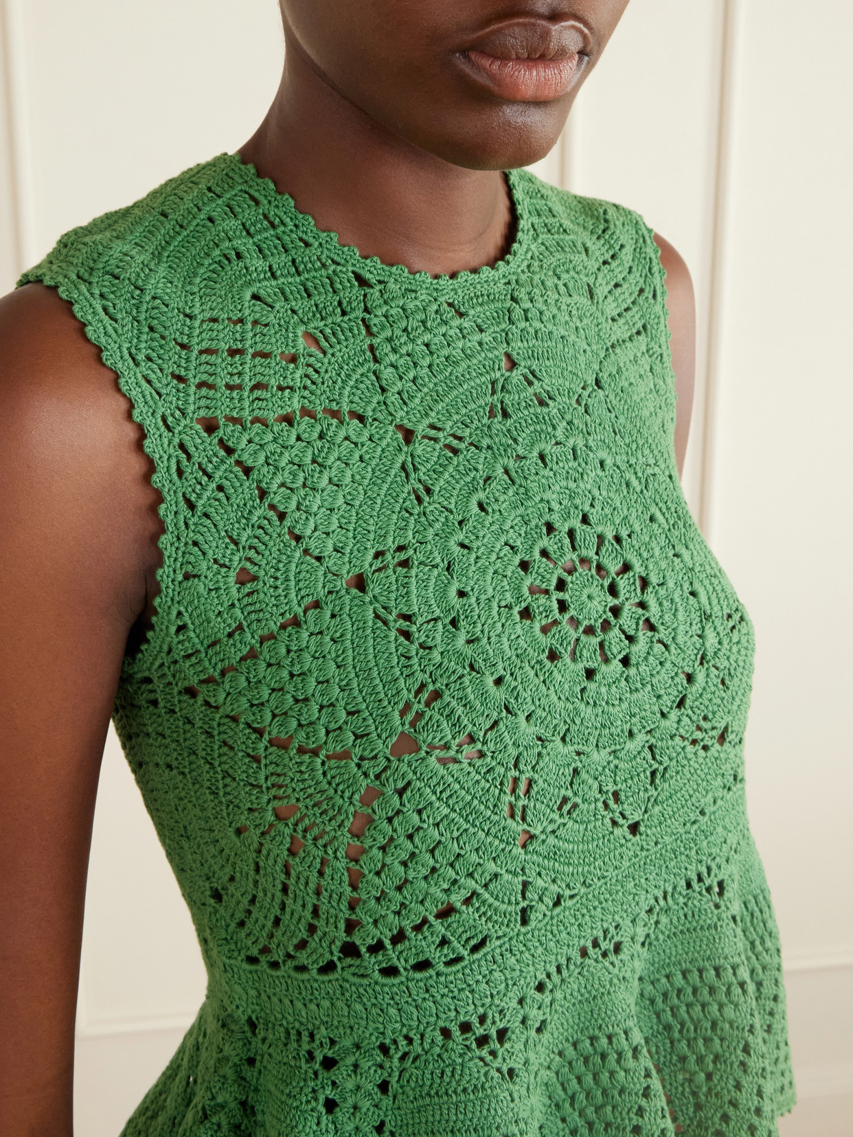 Cora Crochet-Knit Cotton Top