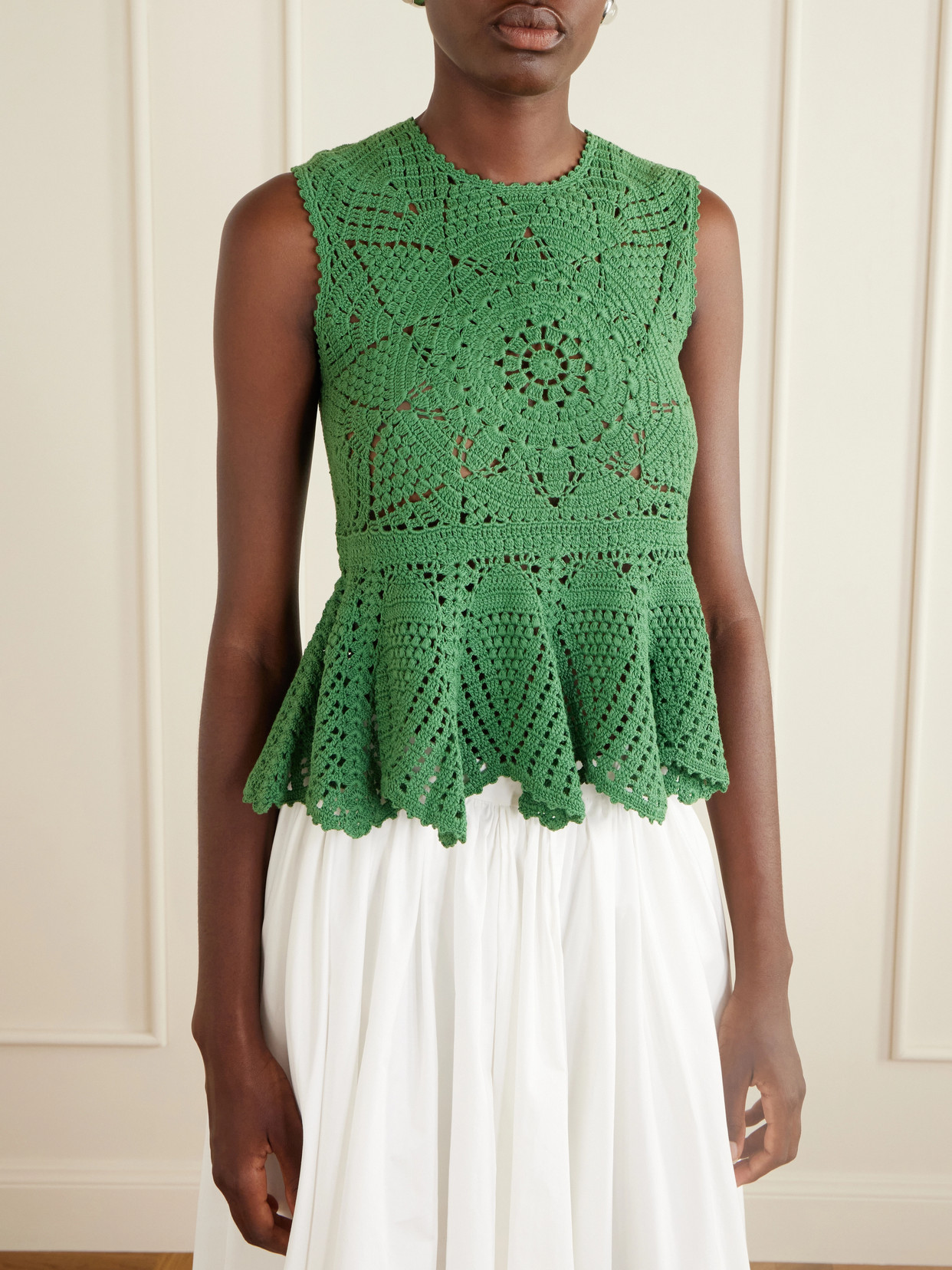 Cora Crochet-Knit Cotton Top