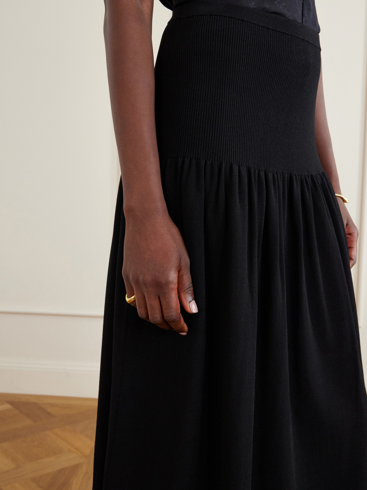 Leona Crochet-Trimmed Midi