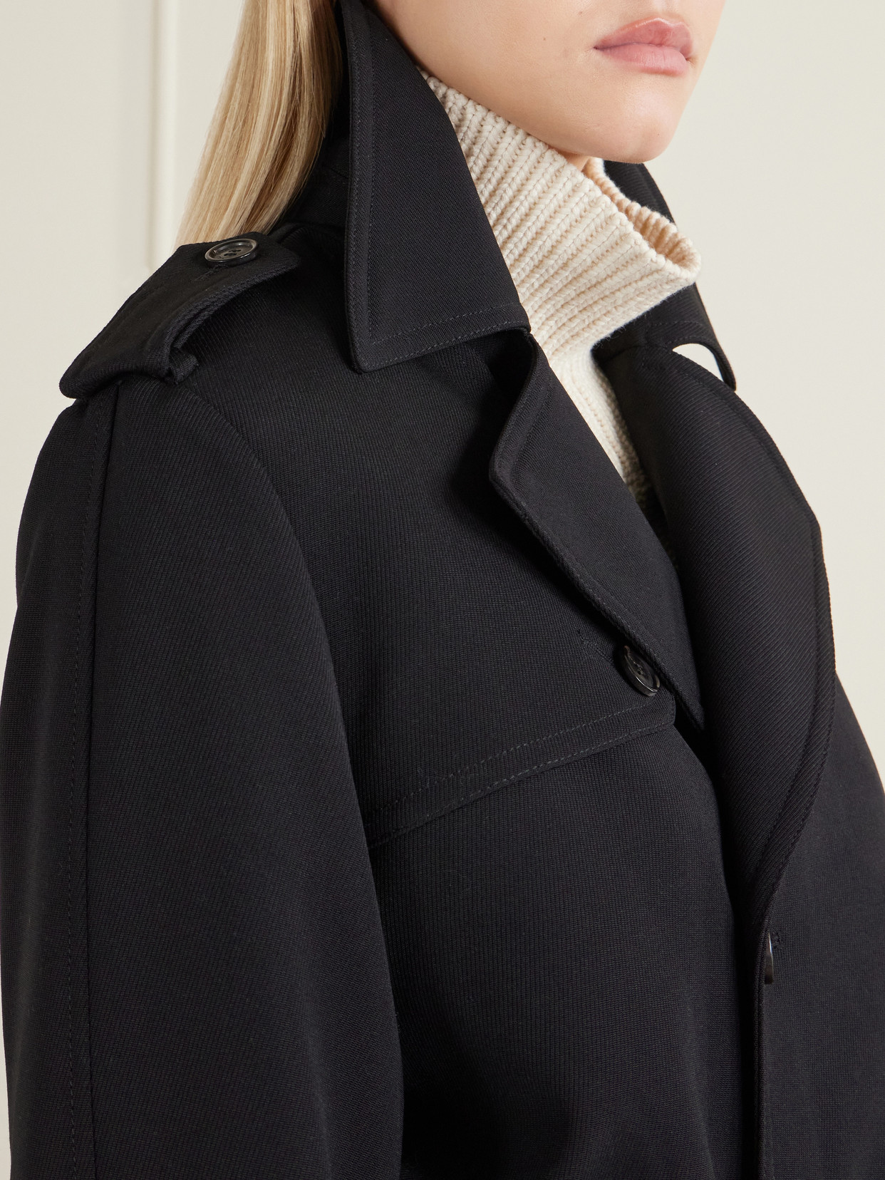 Marin Wool-Blend Twill Trench Coat